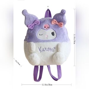 Kuromi Purple Backpack | Cartoons Mini Backpack anime character plush mochi